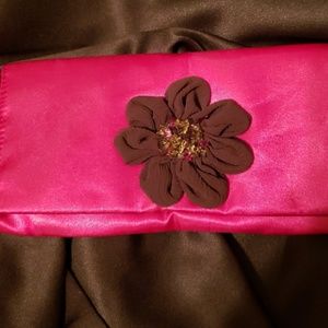 Dress up sachet mauve Satin and brown flower with